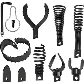 9 قطع من ملحقات مثقاب الثعبان، رأس قاطع مجموعة منظف الصرف، قاطع الجذر لتنظيف الصرف، تستخدم في آلة تنظيف تصريف التيار المتردد 50 قدم - 100 قدم، لكابلات ثعبان الصرف بطول 5/16 بوصة إلى 3/4 بوصة in Kuwait