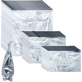 40 قطعة من أكياس تجميد رقائق الألومنيوم القابلة لإعادة الاستخدام، أكياس تخزين بسحاب قابلة للإغلاق للطعام وإعداد الوجبات والمطبخ في 3 أحجام (صغير، متوسط، كبير) in Kuwait