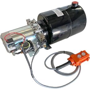 Hydraulic Power Unit 12VDC for Dump Trailers. Steel Heavy Duty Reservoir. Single and Double Acting w Remote (12 Quarts, Single Acting) in Kuwait