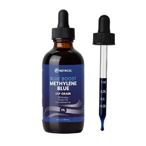 مكملات Nutricel محلول سائل 1% من الميثيلين الأزرق - موثوق به صنع في أمريكا - (درجة دستور الأدوية الأمريكي) - تم اختباره من قبل طرف ثالث (4 أونصة) in Kuwait