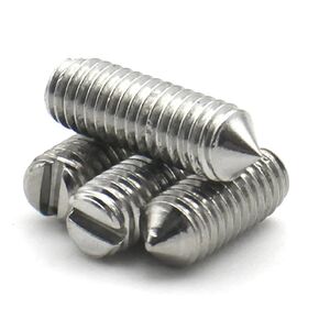 M2.5 M3 M4 3/4/5/6-16 مم DIN553 A2-70 304 الفولاذ المقاوم للصدأ مشقوق آلة موضوع مخروط نقطة اليرقة مسامير 10 قطع (6 مم، M2.5 (10 قطع)) in Kuwait