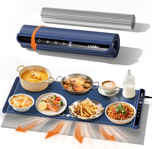 Food Warming Mat with Heat-Resistant Pad, 26X15 Inch, 6-Level Temp 6-Hour Timer, Child Lock Safety,Food Warmer Chafing Dishes for Buffet. in Saudi Arabia