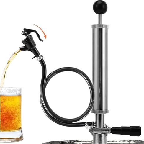 1pc 8 Inch Beer Keg Tap, S System Keg Party Pump, Party Keg Dispenser for Sankey Keg, D System Party Pump with Beer Line & Faucet(D System) in Saudi Arabia