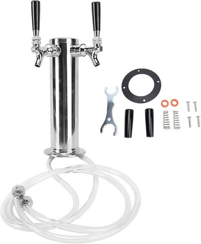 Gecheer Stainless Steel Dual Tap Beer Tower Dispenser for Home Bar or Restaurant in Kuwait