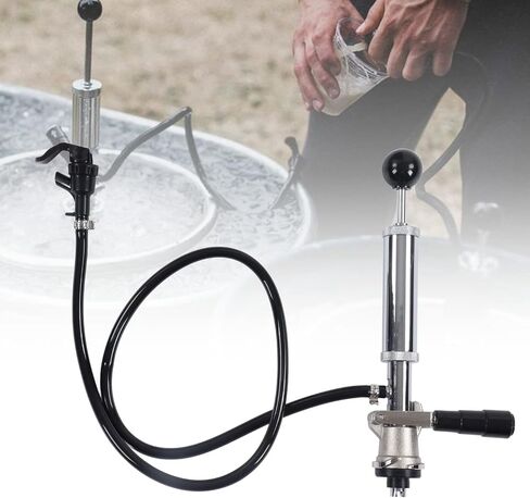 Gecheer Leakproof Stainless Steel Beer Keg Pump for Picnic, Wedding, Party - Easy to Use Manual Tap with PVC Tube, No Power Needed, Fits American Kegs in Kuwait