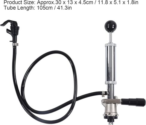 Gecheer Leakproof Stainless Steel Beer Keg Pump for Picnic, Wedding, Party - Easy to Use Manual Tap with PVC Tube, No Power Needed, Fits American Kegs in Kuwait