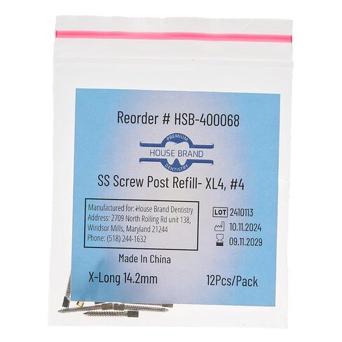 400068 HSB Screw Posts XL4#4 X-Long 14.2mm Stainless Steel 12/Pk in Saudi Arabia