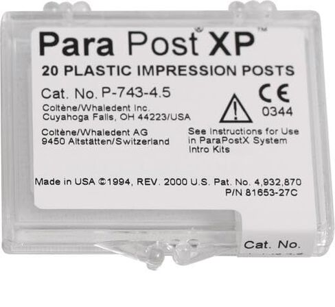 Coltene Whaledent P743-4.5 ParaPost XP Impression Posts Plastic .045 Blue 20/Pk in Kuwait