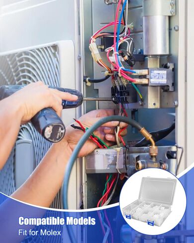 220Pcs 6 9 12Pin Electrical Wire Connectors Kit Fit for Molex MLX Connectors 2.13MM Diameter Plug with Crimp Terminal Replace ST6513, 14-20AWG Terminals Pin Sockets in Kuwait