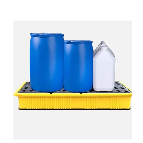 Modular Drum Spill Containment Pallet with Grating Stackable Spill Containment Platform, EPA Compliant for Outdoor Chemical Storage(130x68x15cm) in Saudi Arabia