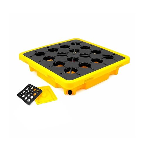 Spill Containment Tray Plastic with Drain Plug Compact Chemical Spill Tray with Grating for Industrial Spill Containment, Easy to Clean(66x36x12cm) in Saudi Arabia