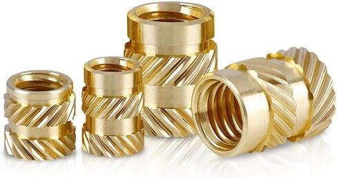 Knurled Brass Nuts,Nuts Assortment Kit, M2 M2.5 M3 M4 M5 M6 Brass Hot Melt Insert Knurled Nut Thread Heat Molding SL-type Double Twill Injection Embedment Nut for 3D Printer (Color : Lenth 4mm 30pcs_M in Saudi Arabia
