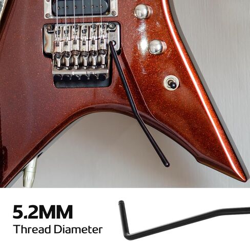 Gazechimp 5.2mm Tremolo System Parts, Whammy Guitar Bar, Push-in Style Stainless Steel Tremolo Arm for Electric Guitar Replacement Tools, Black in Saudi Arabia