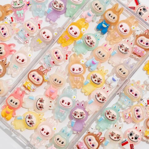 سحر الراتنج 50pcs سحر Slime Cabochon Craft Flatback الراتنجات ل DIY ، سجل القصاصات ، فك التشفير ، وتزيين علبة الهاتف (ألوان الباستيل) in Kuwait