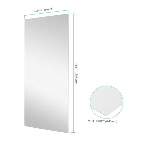10 PCS 304 Stainless Steel Sheet, 11.8 x 5.9 x 0.018 inch Plain Thin Flat Stock Sheet Metal for DIY Crafting, Kitchens, Offices in Kuwait