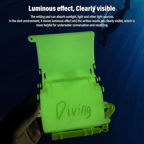 RiToEasysports Dive Slate, Water Proof Diving Slate Luminous 3 Page Underwater Writing Pad with Pencil for Deep Diving in Kuwait
