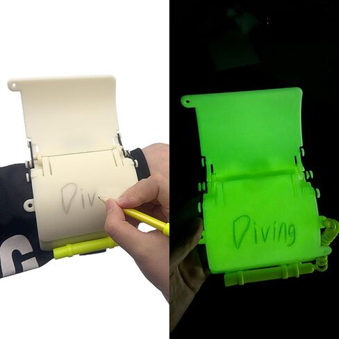 RiToEasysports Dive Slate, Water Proof Diving Slate Luminous 3 Page Underwater Writing Pad with Pencil for Deep Diving in Kuwait