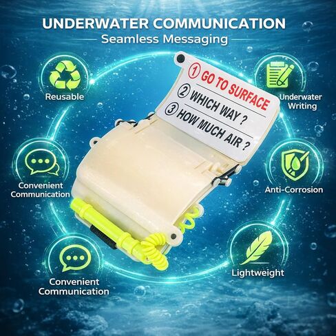 Wrist Writing Dive Slate, Underwater Communication Board with Elastic Strap, Luminous UW‑193TD - Floating Pen, Anti Corrosion, Reusable for Scuba Diving and Pool Use in Saudi Arabia