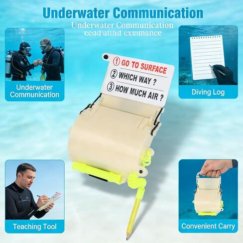 Wrist Writing Dive Slate, Underwater Communication Board with Elastic Strap, Luminous UW‑193TD - Floating Pen, Anti Corrosion, Reusable for Scuba Diving and Pool Use in Saudi Arabia