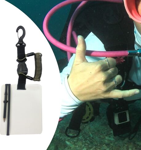 الكتابة من سليت عن الغوص، كتاب تحت الماء بمشبك دوار وقلم رصاص، تحت الماء in Kuwait