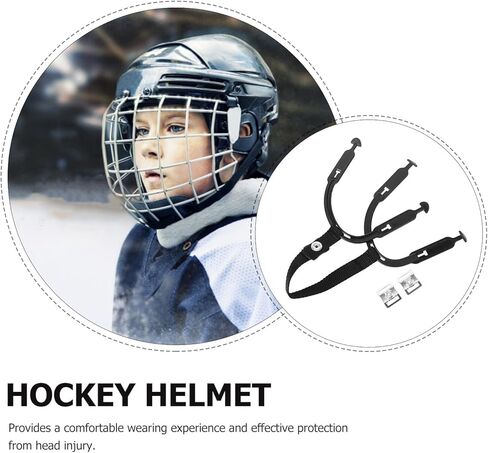 استبدال خوذة الهوكي حزام الذقن مع حلقات مرنة ملحقات الهوكي العالمية طقم إصلاح حزام الذقن القوي لمعدات الحماية الرياضية in Kuwait