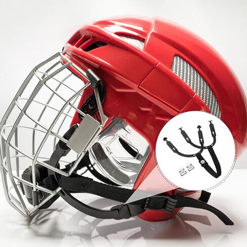 استبدال خوذة الهوكي حزام الذقن مع حلقات مرنة ملحقات الهوكي العالمية طقم إصلاح حزام الذقن القوي لمعدات الحماية الرياضية in Kuwait