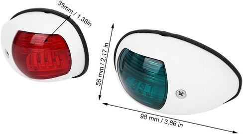 2 قطعة أضواء الملاحة LED العالمية 12 فولت IP66 مصابيح الإشارة البحرية المقاومة للماء للقوارب مع أضواء القوس الأحمر/الأخضر 3 وات، رؤية ميل بحري واحد in Kuwait