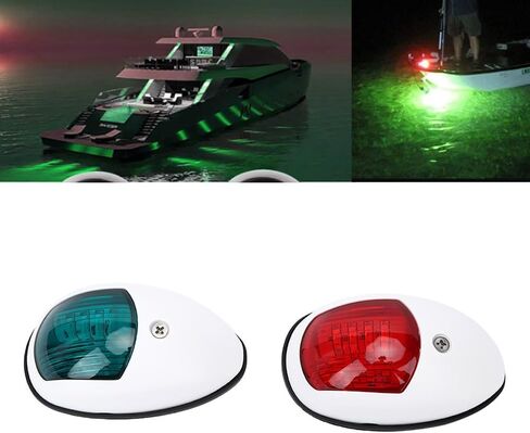 2 قطعة أضواء الملاحة LED العالمية 12 فولت IP66 مصابيح الإشارة البحرية المقاومة للماء للقوارب مع أضواء القوس الأحمر/الأخضر 3 وات، رؤية ميل بحري واحد in Kuwait