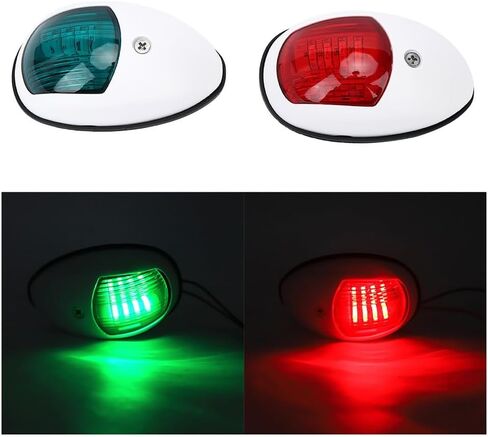 2 قطعة أضواء الملاحة LED العالمية 12 فولت IP66 مصابيح الإشارة البحرية المقاومة للماء للقوارب مع أضواء القوس الأحمر/الأخضر 3 وات، رؤية ميل بحري واحد in Kuwait