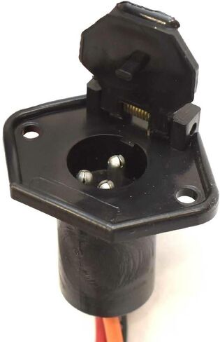 Boat Pole Light Base | Adapter 3 Pin Male 3 Wire Black Plastic in Saudi Arabia