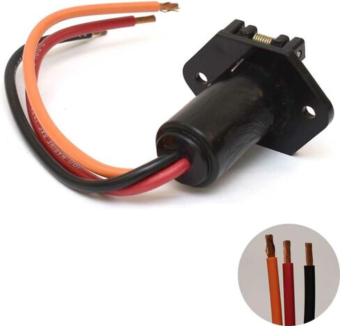 Boat Pole Light Base | Adapter 3 Pin Male 3 Wire Black Plastic in Saudi Arabia