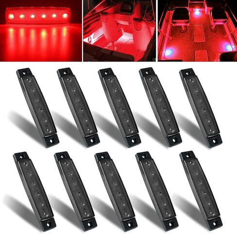 LED Boat Interior Lights Marine Courtesy Light Strip Deck Transom Cockpit Navigation Lighting Waterproof 12V for Fishing Pontoon Sailboat Kayak Yacht(10Pcs) (White) in Kuwait