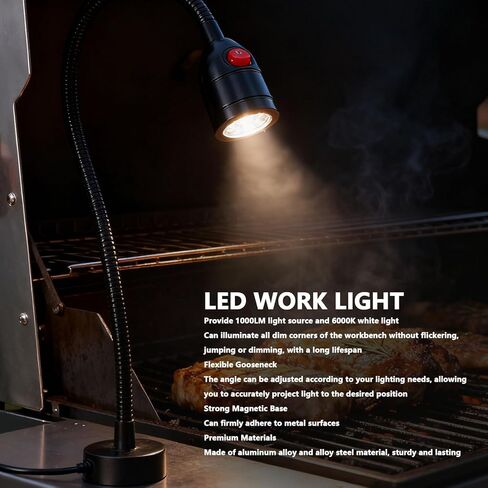 Yoidesu LED Machine Light, 3W 1000LM 6000K White Light with 360 Flexible Gooseneck and Magnetic Base, for Lathe Workshop CNC Milling Sewing Machine (US Plug) in Saudi Arabia