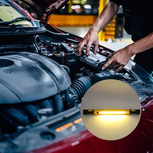 Fafeicy Under Hood Work Light Bar 2000LM 5000mAh Rechargeable, LED Magnetic Work Light with Hook, 360 Swivel for Mechanic Car Repair Garage Emergency (Yellow) in Saudi Arabia