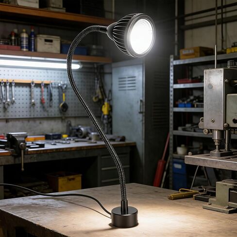 VBESTLIFE Magnetic Work Light, 7W LED Machine Light with Flexible Gooseneck and Magnetic Base, Shop Tool Lamp for Lathe, Work Bench, Sewing Machine (US Plug) in Saudi Arabia
