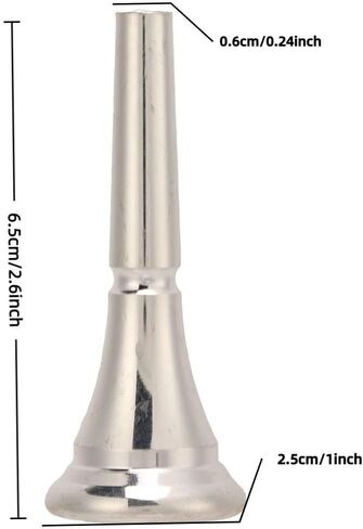 French Horn Mouthpiece - Deep Cup Mouth Horn,Standard Size French Horns Replacement Accessory(Silver) in Saudi Arabia