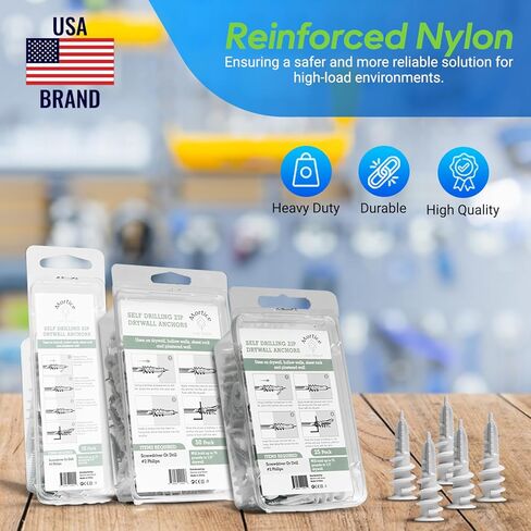 طقم براغي ومسامير تثبيت سهلة التركيب من Mortice and Tenon | طلاء زنك إضافي | قم بتعليق قضبان المناشف والستائر ومرآة الحمام وما إلى ذلك. | (#8 × 2-1/2 بوصة) 10 عبوات | تحمل 100 رطل in Kuwait