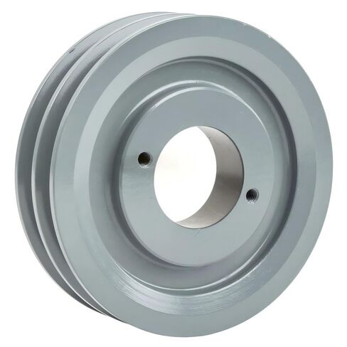 2AK51H/H-5/8 Compressor 5" Dual Groove Pulley - for Masterdrive Mechanical Power Transmission Part - Cast Iron Pulley Replacement/Belt A Section 4L w/ 5/8" Sheave Bushing - Solid Steel Gray in Saudi Arabia