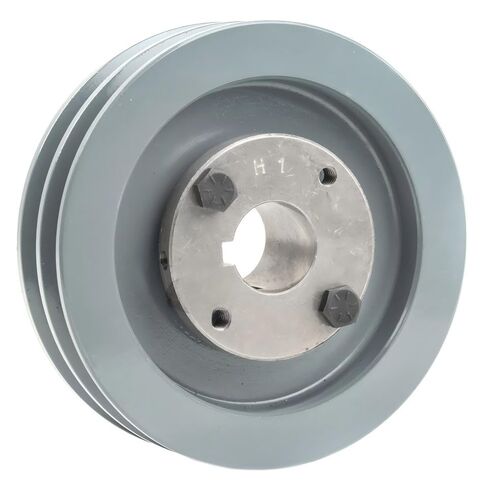 2AK51H/H-1 Compressor 5" Dual Groove Pulley - for Masterdrive Mechanical Power Transmission Part - Cast Iron Pulley Replacement / 2 Belt A Section 4L Pulley w/ 1" Sheave Bushing - Gray Solid Steel in Saudi Arabia