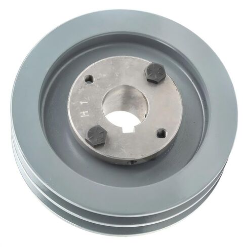 2AK51H/H-1 Compressor 5" Dual Groove Pulley - for Masterdrive Mechanical Power Transmission Part - Cast Iron Pulley Replacement / 2 Belt A Section 4L Pulley w/ 1" Sheave Bushing - Gray Solid Steel in Saudi Arabia