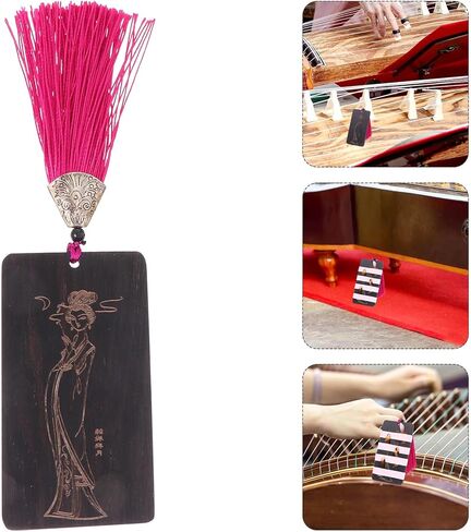 لوحة تخزين الأظافر جوزينج من خشب الصندل من ULTECHNOVO، جهاز مضاد للضياع، بطاقة تغليف خشبية لملحقات الآلة الموسيقية Guzheng وPipa، لون عشوائي in Kuwait