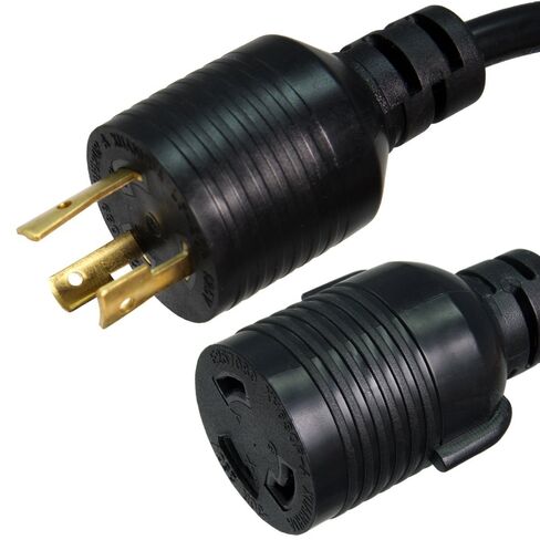 IronBox Electric NEMA L5-20P to L5-30R Plug Adapter Power Cord - 20A, 125V, 12 AWG - UL Listed Power Extension Cable - Heavy Duty Plug and Connector for Generator, RV, Data Centers & More (1ft, Build) in Kuwait