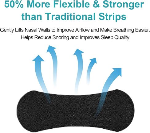 Nasal Strips for Snoring, 60 Count Black Individually Wrapped Nose Strips for Breathing, Extra Strength Snoring Solution for Sleep and Exercise in Saudi Arabia