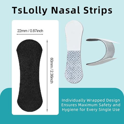 Nasal Strips for Snoring, 60 Count Black Individually Wrapped Nose Strips for Breathing, Extra Strength Snoring Solution for Sleep and Exercise in Saudi Arabia