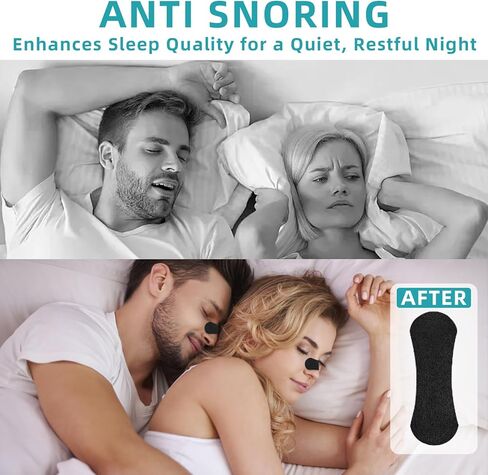 Nasal Strips for Snoring, 60 Count Black Individually Wrapped Nose Strips for Breathing, Extra Strength Snoring Solution for Sleep and Exercise in Saudi Arabia