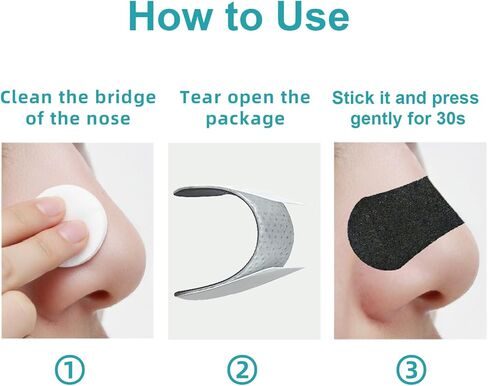 Nasal Strips for Snoring, 60 Count Black Individually Wrapped Nose Strips for Breathing, Extra Strength Snoring Solution for Sleep and Exercise in Saudi Arabia