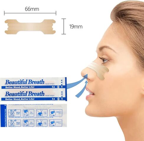 شرائط الأنف للشخير، عدد 100 شريط أنف للتنفس، تعمل على الفور للنوم وممارسة الرياضة والعمل والسفر in Kuwait