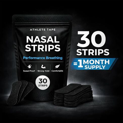 شرائط الأنف للتنفس (30 قطعة) – شرائط الأنف للشخير والنوم – موسع الأنف، ملاءمة عالمية in Kuwait