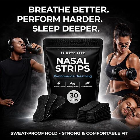 شرائط الأنف للتنفس (30 قطعة) – شرائط الأنف للشخير والنوم – موسع الأنف، ملاءمة عالمية in Kuwait