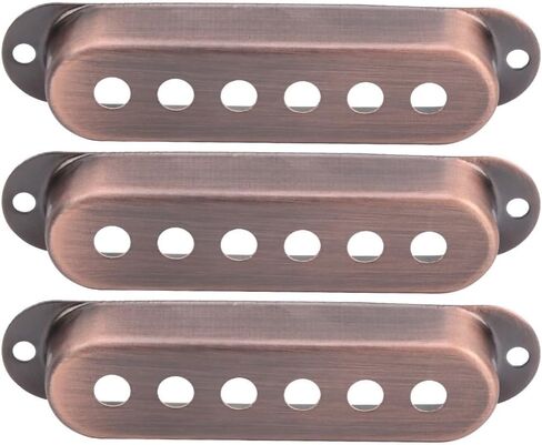 3Pcs Brass Single Coil Pickup Covers 48mm/50mm/52mm – Guitar Pickup Covers Replacement for ST Electric Guitar(Gold/Silver/Bronze)(HT) in Saudi Arabia